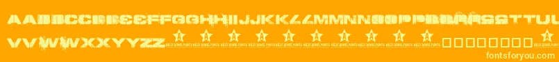 ToySoldiers Font – Yellow Fonts on Orange Background