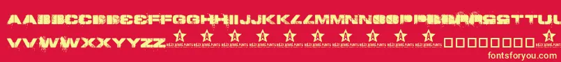 ToySoldiers Font – Yellow Fonts on Red Background