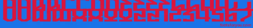 HighMarkerFlat-Schriftart – Rote Schriften auf blauem Hintergrund