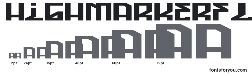 Размеры шрифта HighMarkerFlat