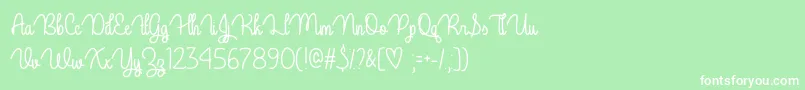 Czcionka GuysMyAgeOtf – białe czcionki na zielonym tle