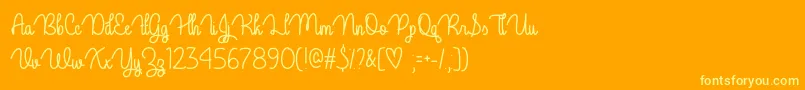 Шрифт GuysMyAgeOtf – жёлтые шрифты на оранжевом фоне