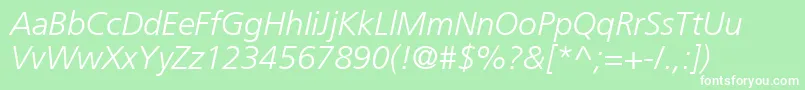AgForeignerLightItalicMedium Font – White Fonts on Green Background