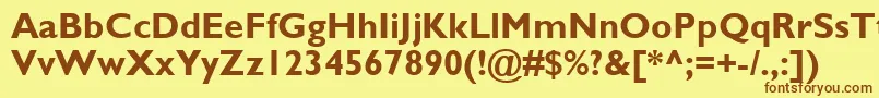 フォントGillSansMtРџРѕР»СѓР¶РёСЂРЅС‹Р№ – 茶色の文字が黄色の背景にあります。