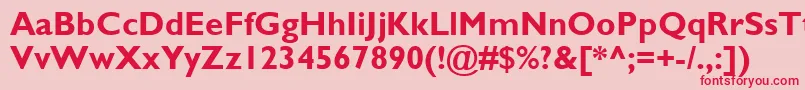 GillSansMtРџРѕР»СѓР¶РёСЂРЅС‹Р№-Schriftart – Rote Schriften auf rosa Hintergrund