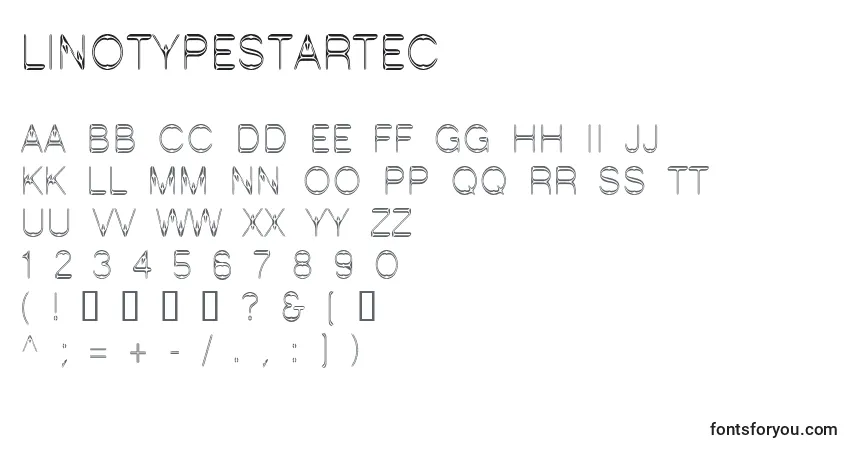 characters of linotypestartec font, letter of linotypestartec font, alphabet of  linotypestartec font