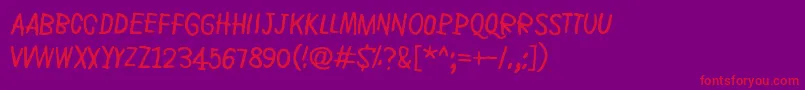 フォントRyeField – 紫の背景に赤い文字