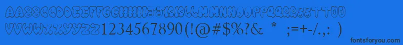 ChookaZoon Font – Black Fonts on Blue Background