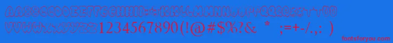 ChookaZoon Font – Red Fonts on Blue Background