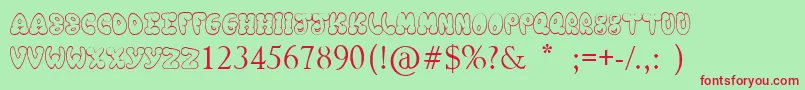 ChookaZoon Font – Red Fonts on Green Background