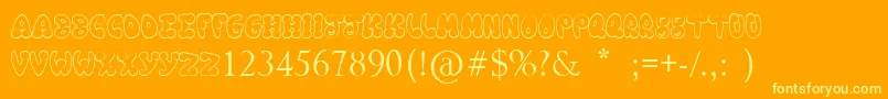 Шрифт ChookaZoon – жёлтые шрифты на оранжевом фоне