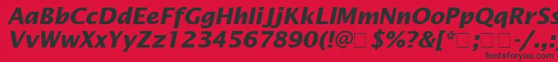 LucidaSansBolditalic Font – Black Fonts on Red Background