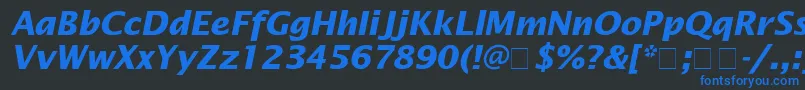 LucidaSansBolditalic Font – Blue Fonts on Black Background