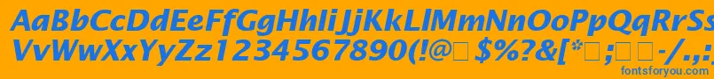 LucidaSansBolditalic Font – Blue Fonts on Orange Background