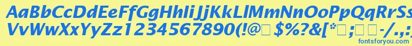 LucidaSansBolditalic Font – Blue Fonts on Yellow Background