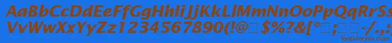 LucidaSansBolditalic Font – Brown Fonts on Blue Background