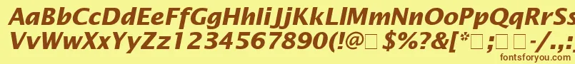LucidaSansBolditalic Font – Brown Fonts on Yellow Background