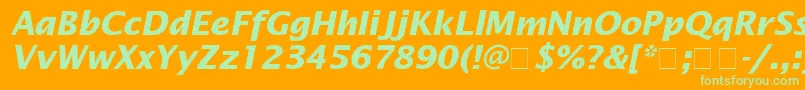 LucidaSansBolditalic Font – Green Fonts on Orange Background