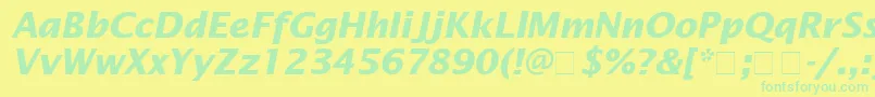 LucidaSansBolditalic Font – Green Fonts on Yellow Background