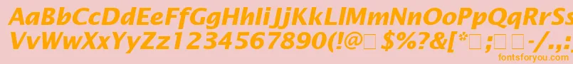 LucidaSansBolditalic Font – Orange Fonts on Pink Background