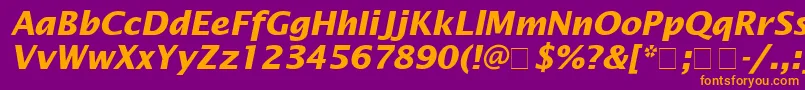 LucidaSansBolditalic Font – Orange Fonts on Purple Background