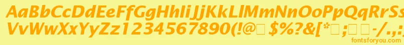 LucidaSansBolditalic Font – Orange Fonts on Yellow Background