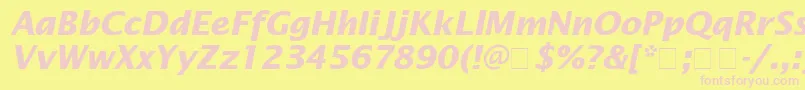 LucidaSansBolditalic Font – Pink Fonts on Yellow Background