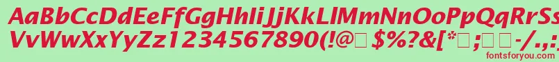 LucidaSansBolditalic Font – Red Fonts on Green Background