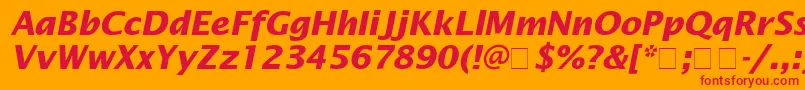 LucidaSansBolditalic Font – Red Fonts on Orange Background