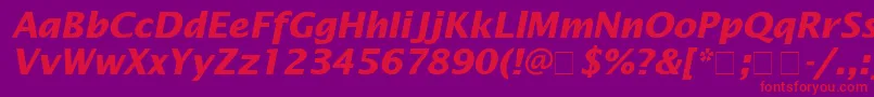 LucidaSansBolditalic Font – Red Fonts on Purple Background