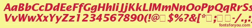 LucidaSansBolditalic Font – Red Fonts on Yellow Background