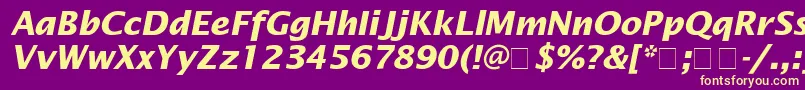 LucidaSansBolditalic Font – Yellow Fonts on Purple Background