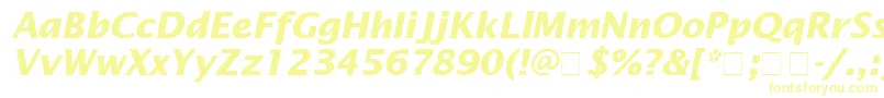 LucidaSansBolditalic Font – Yellow Fonts on White Background