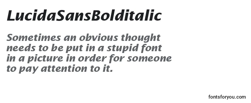 Review of the LucidaSansBolditalic Font