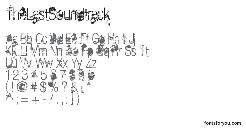 Шрифт TheLastSoundtrack – алфавит, цифры, специальные символы