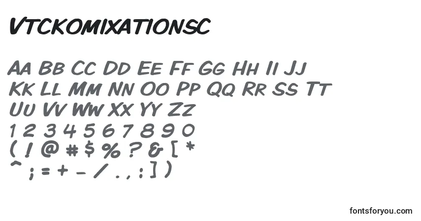 Schriftart Vtckomixationsc – Alphabet, Zahlen, spezielle Symbole