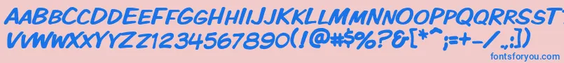 Vtckomixationsc Font – Blue Fonts on Pink Background