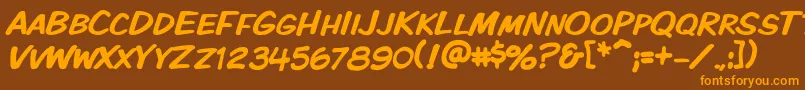Vtckomixationsc Font – Orange Fonts on Brown Background