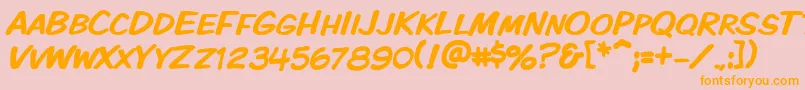Шрифт Vtckomixationsc – оранжевые шрифты на розовом фоне