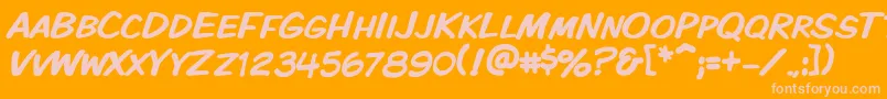 Vtckomixationsc Font – Pink Fonts on Orange Background