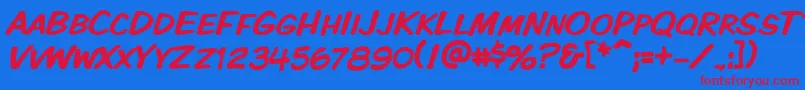 Vtckomixationsc Font – Red Fonts on Blue Background