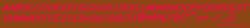 Vtckomixationsc-Schriftart – Rote Schriften auf braunem Hintergrund