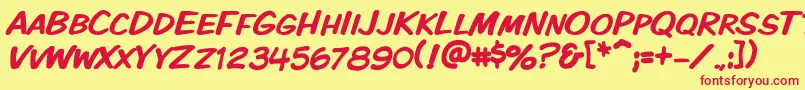 Vtckomixationsc Font – Red Fonts on Yellow Background