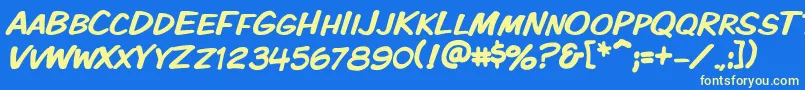 Vtckomixationsc Font – Yellow Fonts on Blue Background