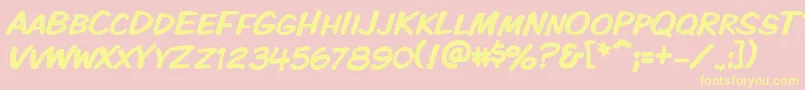 Vtckomixationsc Font – Yellow Fonts on Pink Background