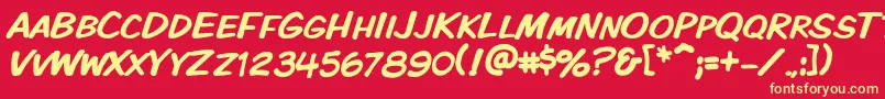Vtckomixationsc Font – Yellow Fonts on Red Background