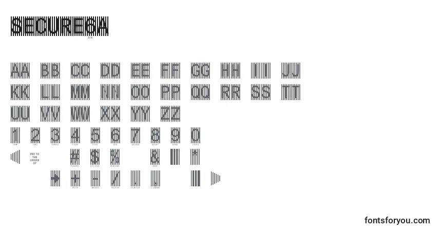 Secure6aフォント–アルファベット、数字、特殊文字