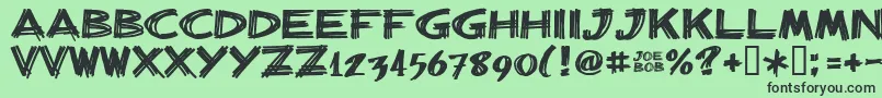 フォントBillbrg – 緑の背景に黒い文字