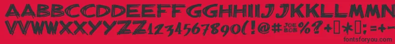 Billbrg Font – Black Fonts on Red Background