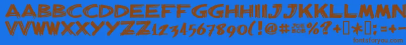 Billbrg Font – Brown Fonts on Blue Background